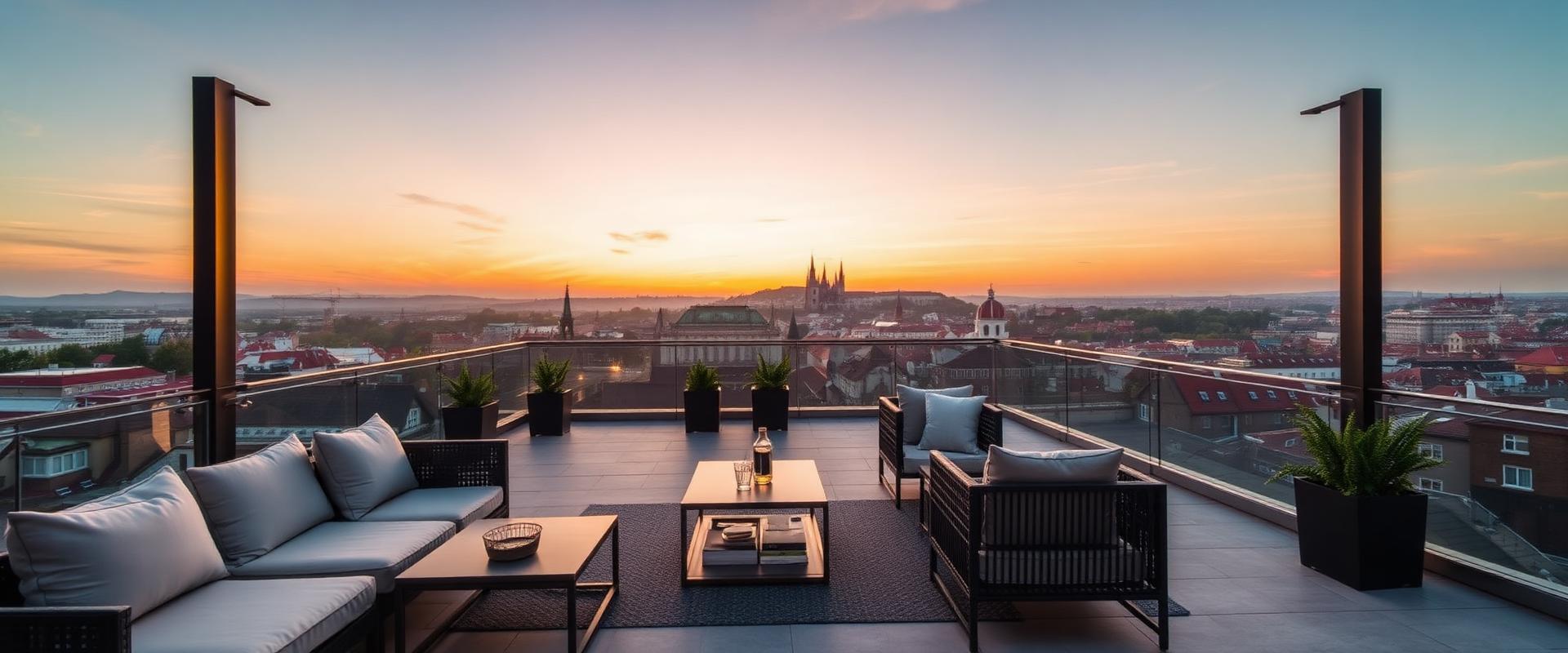 Penthouse s terasou a výhledem na Hrad